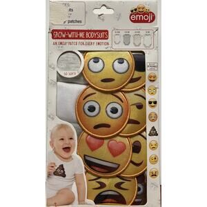 emoji Baby Grow With Me Bodysuits One Piece 4 Sizes 8 Patches NOB